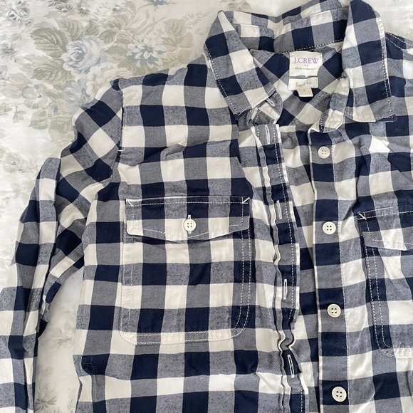 JCrew Factory NAVY Gingham Button Down Size S - Picture 2 of 5